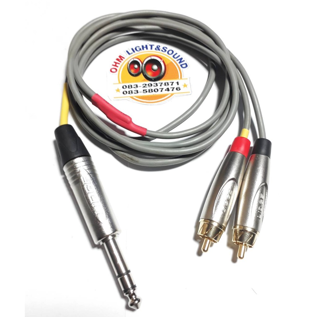 สายสัญญาณ 3 mm TRS to RCA 2 หัว ยี่ห้อLIDGE เครื่องเสียง กีต้าร์ สายไมค์ สายเสียง ต่อคอม สาย AV