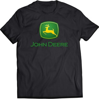 John Deere เสื้อยืดสีดำสำหรับผู้ชาย