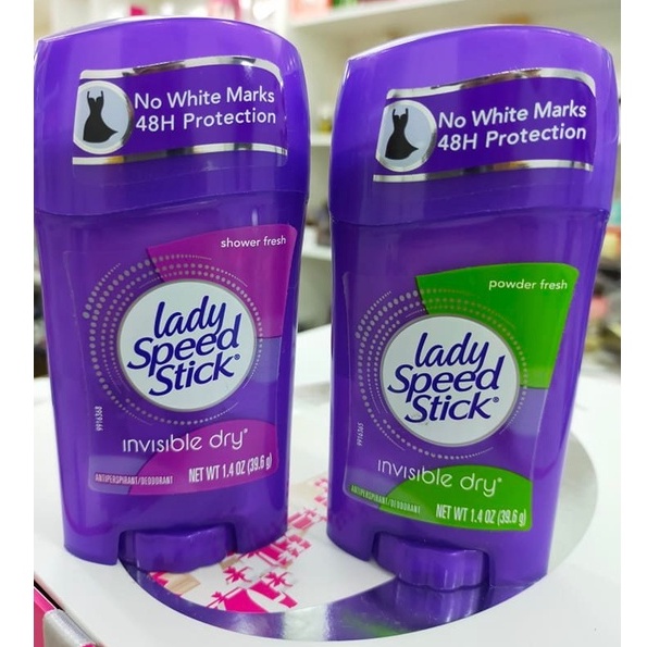 Lady Speed Stick ขนาด 39.6 กรัม โรลออน ระงับกลิ่นกาย สำหรับคุณผู้หญิง ผลิตในประเทศ USA ใช้ทาใต้วงแขน หมดอายุ 07 / 2023