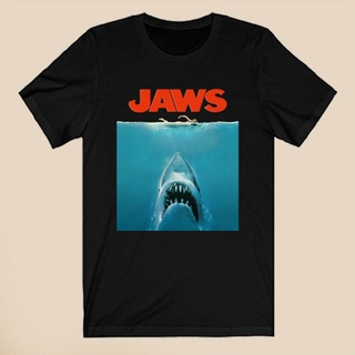 [S-5XL]เสื้อยืด พิมพ์ลาย Jaws Amity Shark Island สีดํา สําหรับผู้ชาย