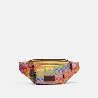 Coachแท้ Track Belt Bag in Rainbow รหัส C9847  by Fullteni