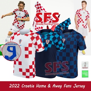 【SFS】เสื้อยืดกีฬาแขนสั้น ลายทีมชาติฟุตบอล WC Croatia Jersey 2022 ชุดเหย้า คุณภาพสูง สําหรับผู้ชาย ไซซ์ S-4XL