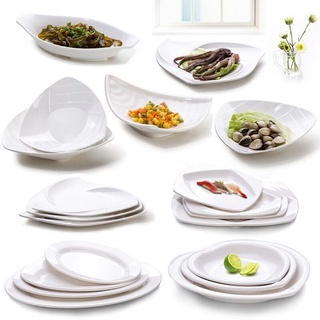 [พร้อมส่ง] [สินค้าใหม่] [One-Stop Tableware Store] จานเมลามีน ชามอาหารเย็น ขนมขบเคี้ยว ขนมขบเคี้ยว ขนาดเล็ก A5 สีขาว สร้างสรรค์