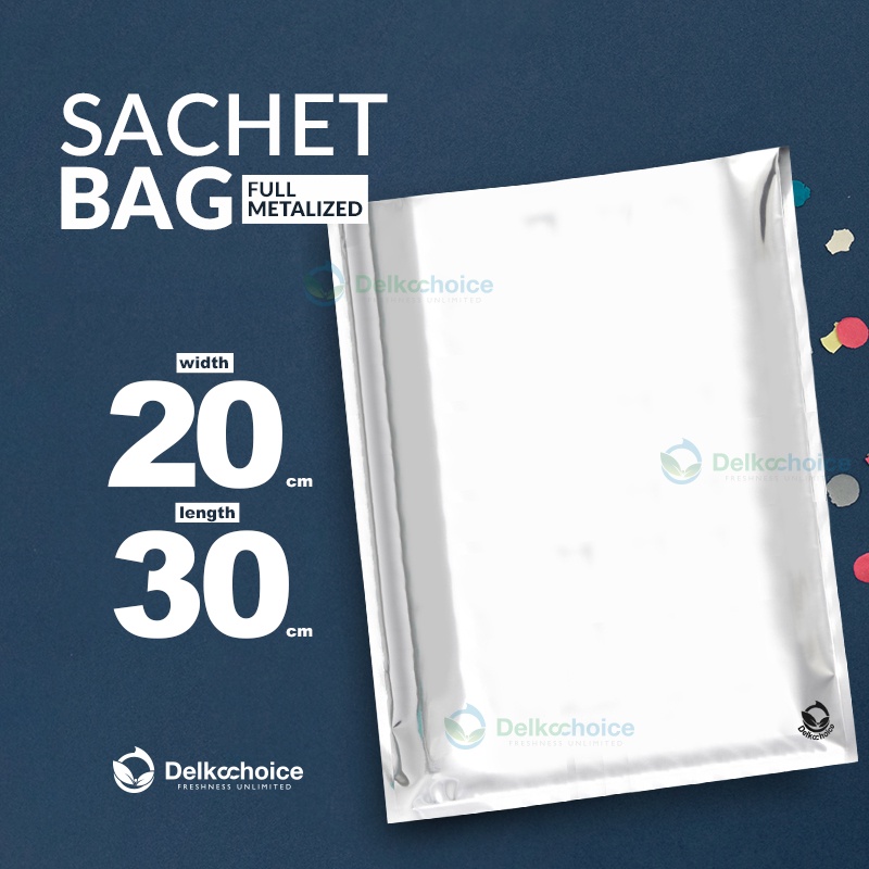 GUSSET ALUMINIUM FOIL SACHET PACKAGING BAG - 20x30 DELKOCHOICE COFFEE ซองพลาสติก