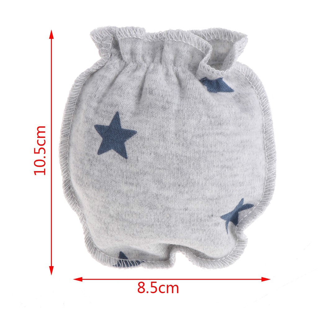 ถุงมือและหมวก กันรอยขีดข่วน  ผ้าฝ้าย ระบายอากาศได้ดี สำหรับเด็กทารกแรกเกิด 0-6 เดือน