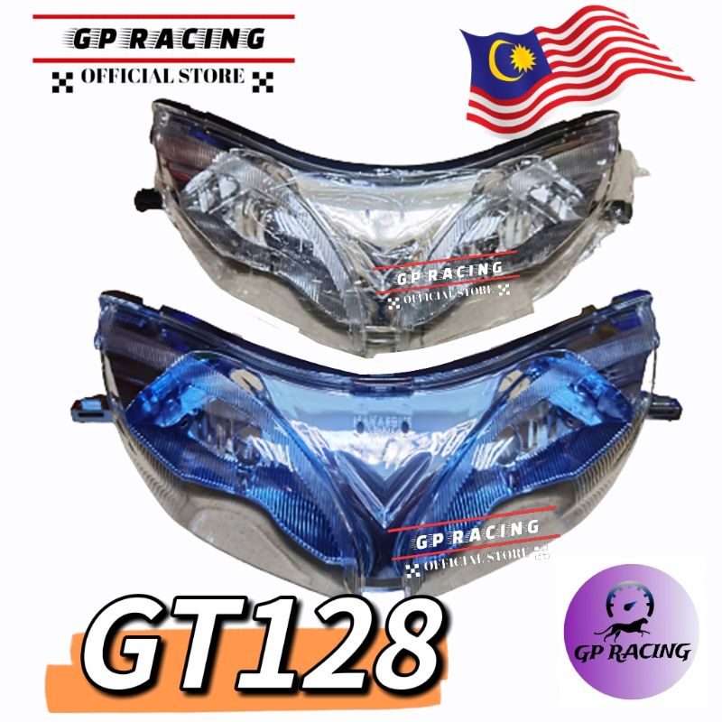 GT128 HEAD LAMP CLEAR / BLUE LAMPU DEPAN GT-128 "GP RACING"
