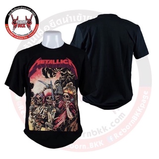 ผ้าฝ้าย 100%เสื้อวง METALLICA ลิขสิทธิ์แท้100%S-3XL