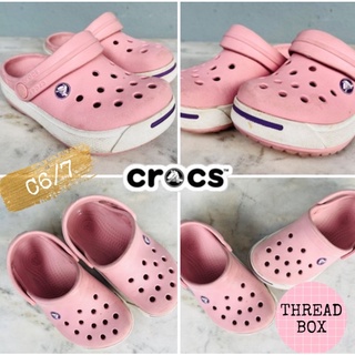 [ รองเท้าแตะเด็กผู้หญิงมือสอง แท้ ] crocs ไซส์ C9 รองเท้าแตะเด็กน้อย มือสอง รองเท้าเด็ก รองเท้าเด็กผู้หญิง สีชมพู native