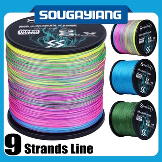 Sougayilang 9 Strands ตกปลาสาย 300/500 / 1000M ถักตกปลาสายที่แข็งแกร่งสาย Pesca Multicolor รอกตกปลาเครื่องมือ