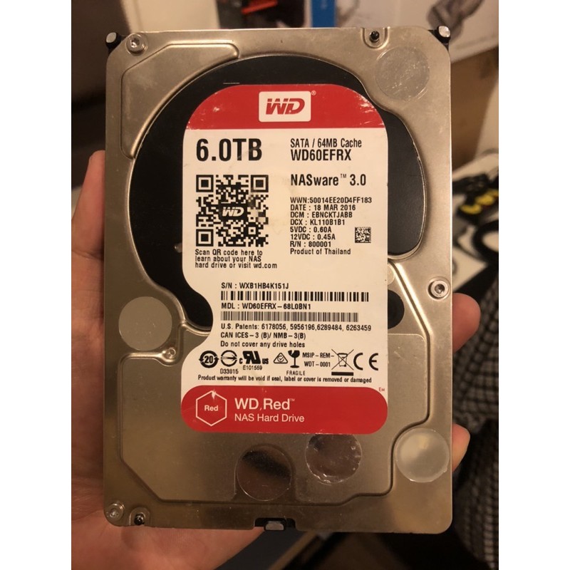 อะไหล่ WD Red HDD NAS 6TB (WD60EFRX)