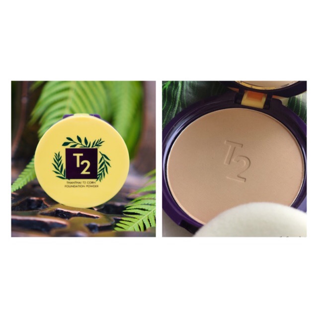 แป้งพัฟ สูตรข้าวโพดT2 CORN FOUNDATION POWDER สำหรับคนเป็นสิว ไม่อุดตัน ผสมรองพื้นและกันแดด