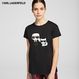 สตรีทแฟชั่น Karl Lagerfeld - KARL &amp; CHOUPETTE IKONIK TEE เสื้อยืดผู้หญิง แฟชั่น