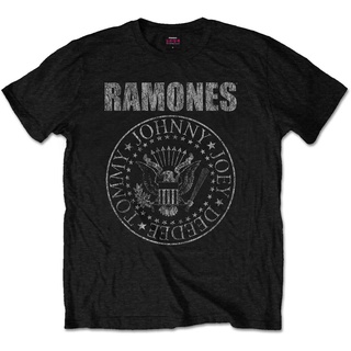 เสื้อยืดผ้าฝ้าย 100% พิมพ์ลายโลโก้ Ramones Presidential สีดํา ของขวัญวันเกิด สําหรับผู้ชายS-5XL