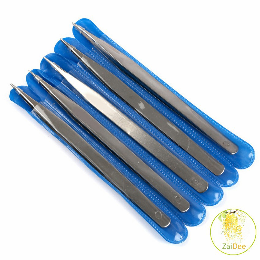 คีบหนีบสแตนเลส ปากคีบ มี 2 แบบ ปากคีบงอ ปากคีบแหลม จับสบายมือ แหนบอเนกประสงค์ Stainless steel tweezers