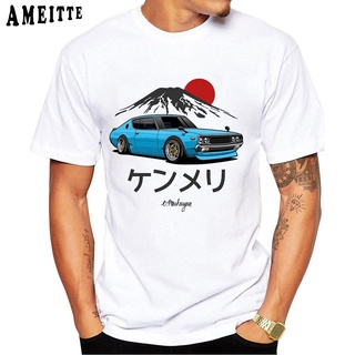 เสื้อยืดพิมพ์ลายแฟชั่น เสื้อยืดแขนสั้นลําลอง พิมพ์ลายรถยนต์ JDM Skyline GTR Kenmeri R32 สีขาว แฟชั่นใหม่ สไตล์ฮิปฮอป สํา