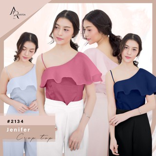 ARINDA Jenifer top 2134 : เสื้อสายเดี่ยว แต่งไหล่ระบายเฉียง