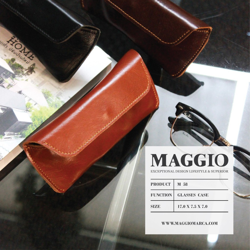 labrador SNAP eyeglasses case กล่องใส่แว่นตาหนังแท้ (LAA172)