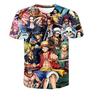 Kids One Piece Luffy Tshirt Children Teen Clothes Harajuku Cool Boys Casual Print Clothes Anime Zoro Chopper Teen Comic Clothing