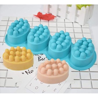 พิมพ์ซิลิโคน สบู่นวด 4 ช่อง (คละสี) 4 cavities Massage soaps อย่างดี จึงสามารถสัมผัสกับอาหารได้