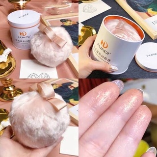 Huadi Glitter Puff พัฟตบตัววิ้ง ไฮไลทลูกวิ้งค์ ใช้ได้ทั้งตัว ผิววิงค์ แบบโกลด์ๆ