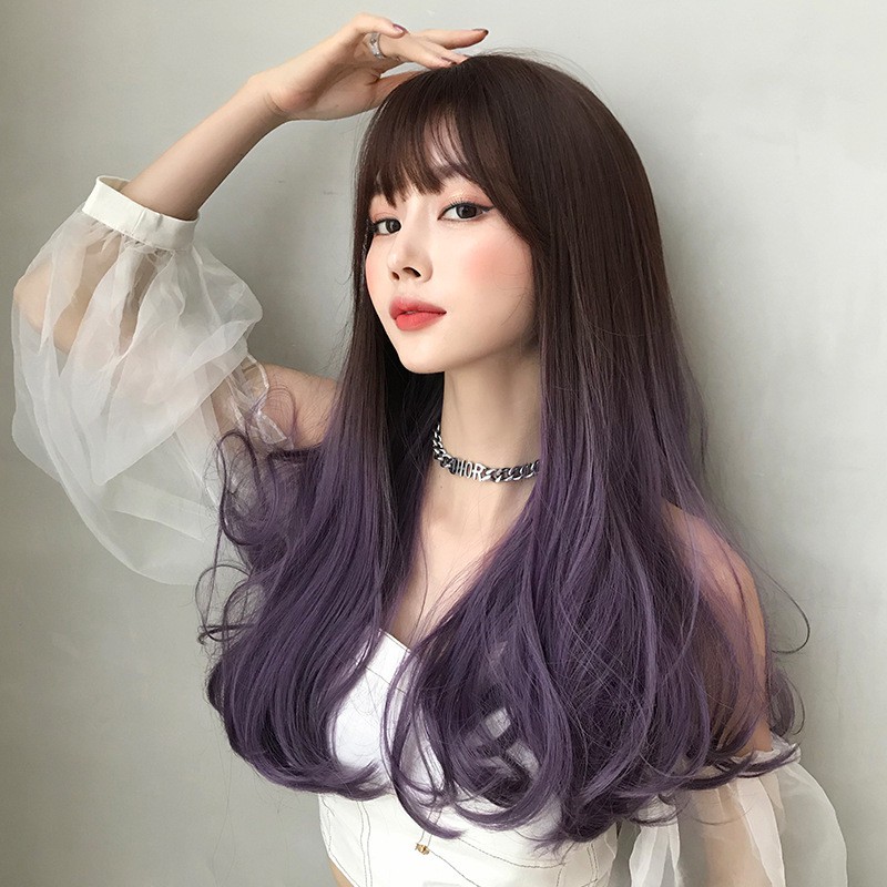 three-color-gradient-long-hair-wig-female-long-hair-long-curly-hair