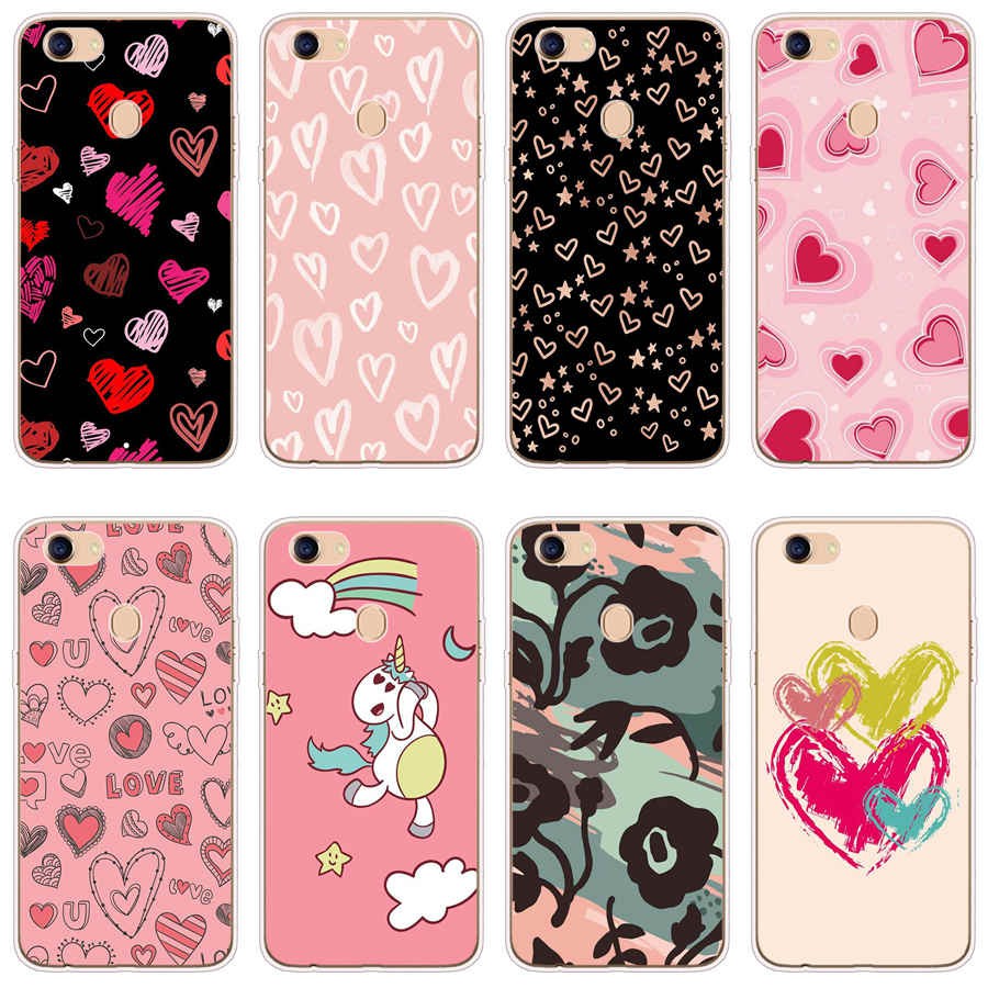 OPPO A39 A57 Reno 2 A12 A83 F5 F7 A73 Case TPU Soft Silicon Protecitve Shell Phone casing Cover love heart