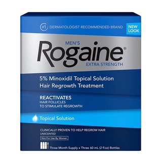 Rogaine Extra Strength Solution 5% สูตรน้ำ [3 ขวด] ของแท้ ราคาถูกที่สุด Exp. 2025