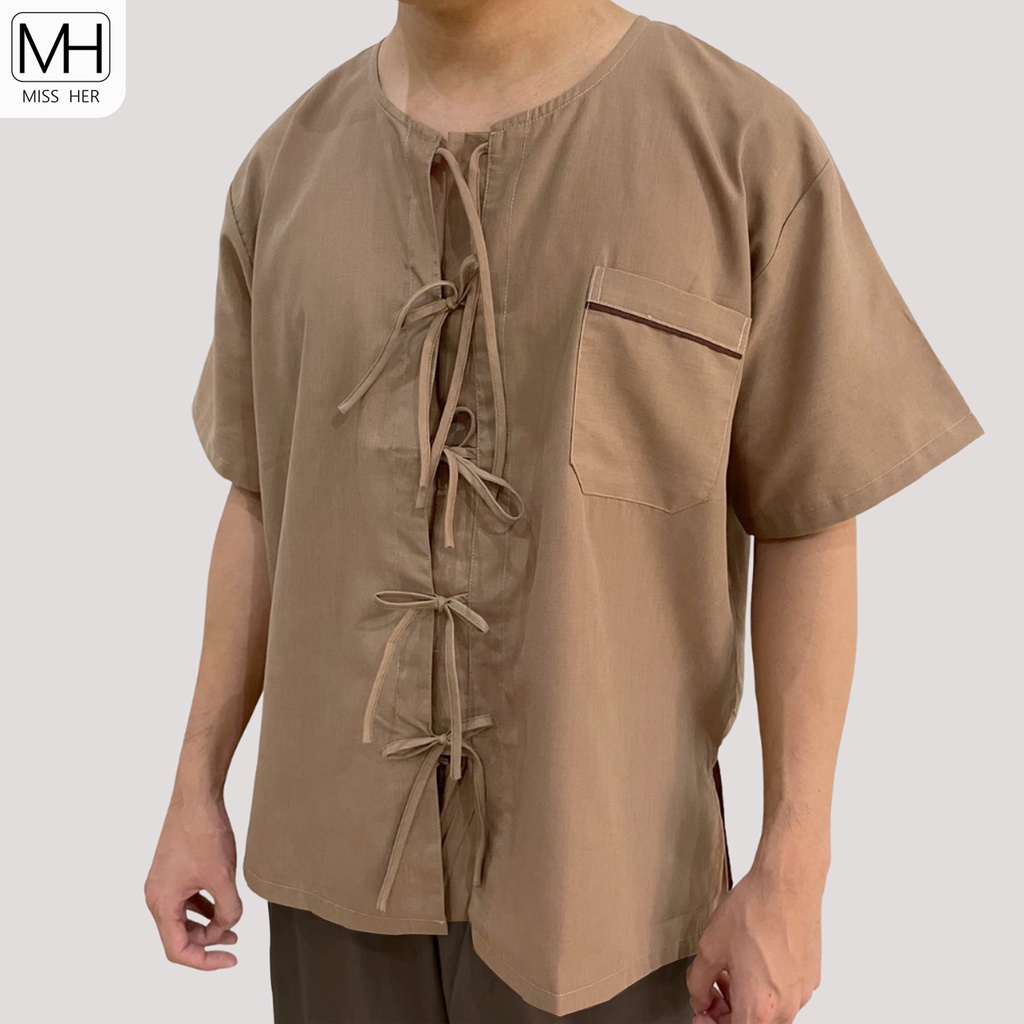 เสื้อกุยเฮง ผ้าโทเรแบบผูกด้านหน้า