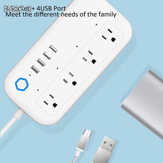 Daily U รางปลั๊กไฟอัจฉริยะ Wifi 4USB ควบคุมด้วยเสียง ปลั๊ก Us 100V‐240V สําหรับ Tuya