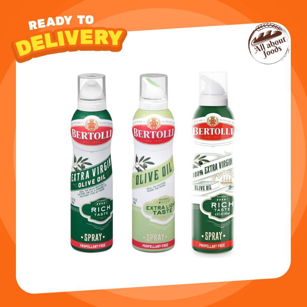 Bertolli Olive Oil Spray น้ำมันมะกอก ขวดสเปรย์ เบอร์ทอลลี สเปรย์น้ำมันมะกอก Extra Light ,Extra Virgi