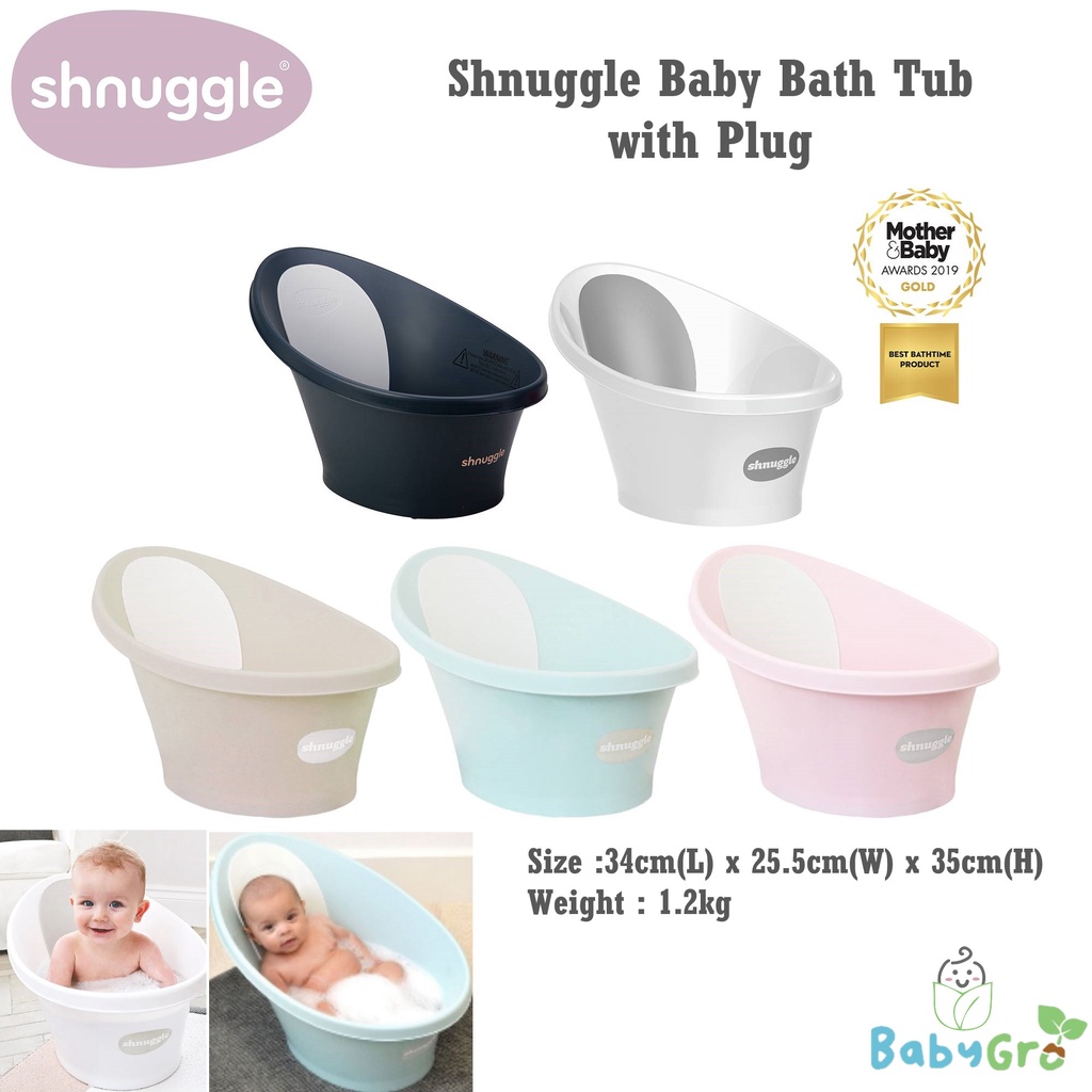 Shnuggle อ่างอาบน้ําเด็กพร้อมปลั๊ก Tab Mandi Bayi ( Bundle Deal พร้อมขาตั้ง)