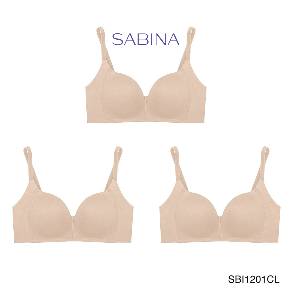 Sabina เสื้อชั้นใน Invisible Wire (Set 3 ชิ้น) (ไม่มีโครง) รุ่น Modern V รหัส SBI1201CL สีเนื้ออ่อน