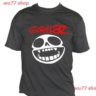 wu77 shop 2021 {Xs-6Xl} เสื้อยืดคอกลมแขนสั้นสไตล์ญี่ปุ่นและเกาหลี Fm10 Gorillaz Rock Group sale