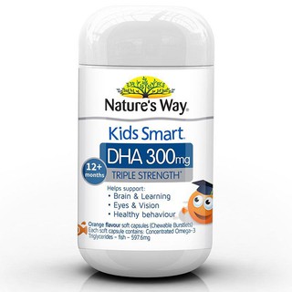 Natures Way Kids Smart DHA 300mg Triple Strength 50 Soft Capsules