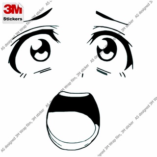 การ์ตูนญี่ปุ่น มังงะ สติ๊กเกอร์ 3M ลอกออกไม่มีคราบกาว anime face 1 Removable 3M sticker, สติ๊กเกอร์ติด รถยนต์ มอเตอร์ไซ