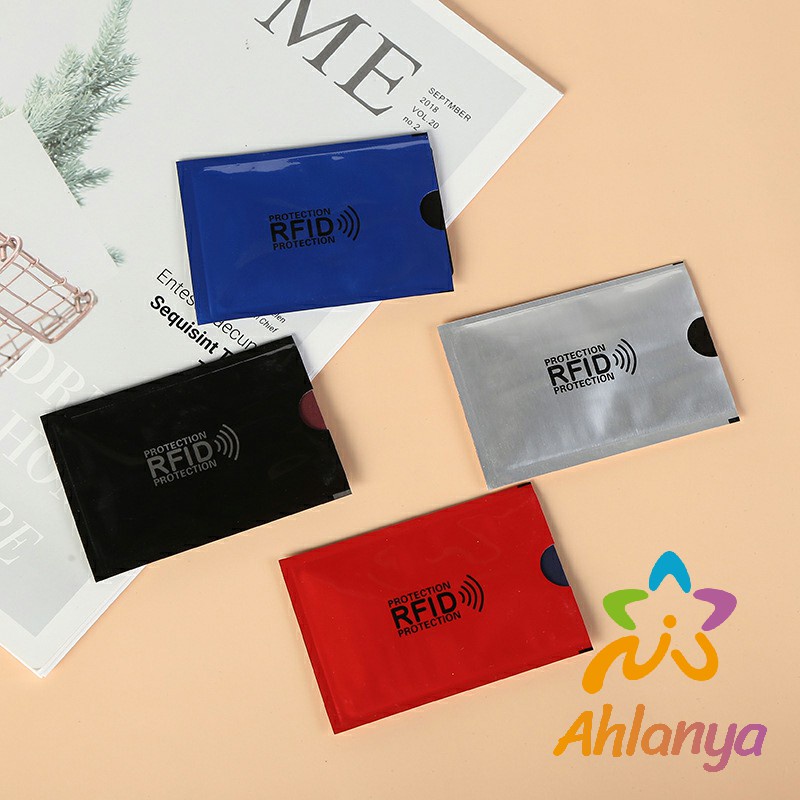 Ahlanya ซองอลูมิเนียมใส่บัตรเครดิต กันขโมยข้อมูล RFID กันขโมย ปลอกการ์ดฟอยล์ bank card case