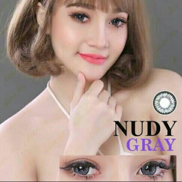 คอนแทคเลนส์ HQ dilated Western Grey ของแท้ 1 คู่ คอนแทคเลนส์สีเทาตะวันตกแท้ nudy grey Viet Thanh Gla