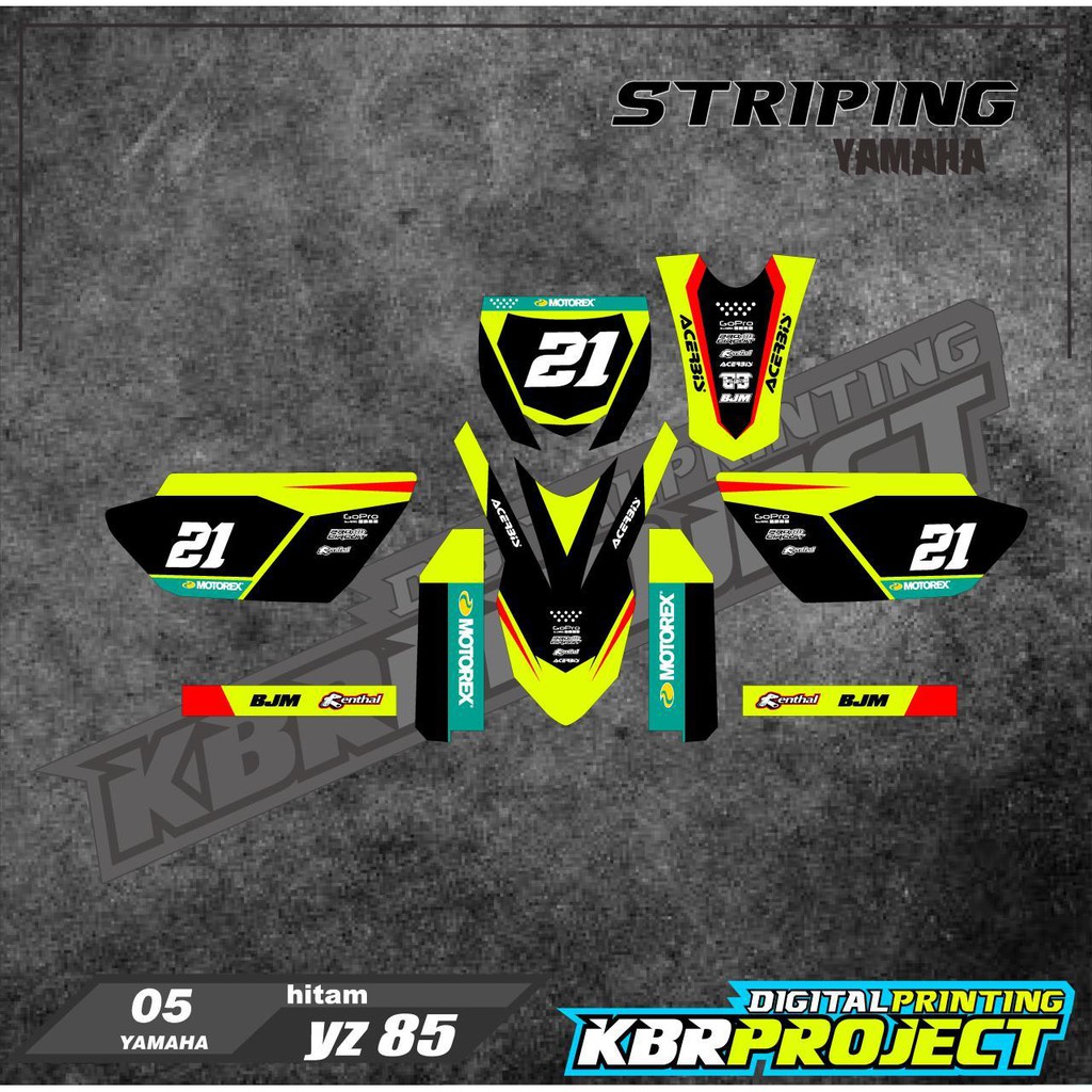 Yz 85 หลายสี yamaha YZ 85 05 Racing YZ 85 รถจักรยานยนต์ Striping รายชื่อสติกเกอร์