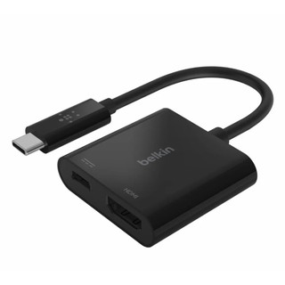 BELKIN USB-C TO HDMI ADAPTER (อุปกรณ์แปลงสัญญาณ) 3.0 USB-C TO HDMI PD 60W - 15 CM (AVC002BTBK)