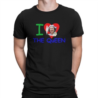 I Love The Queen Men T Shirt Elizabeth II Awesome Tee Shirt Short Sleeve Crewneck T-Shirts Pure Cotton Original Tops