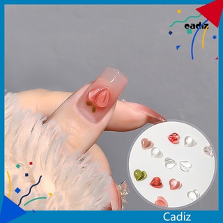 Cadiz อุปกรณ์ตกแต่งเล็บเรซิ่น รูปหัวใจ พีช 3D อเนกประสงค์ สําหรับเด็กผู้หญิง 25 ชิ้น