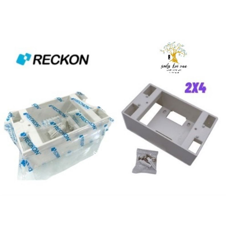RECKON BOXลอยพลาสติก​ กล่องลอยพลาสติก​ สีขาว​ 2X4​ นิ้ว​ รุ่น​ สำหรับฝา 1-3 ช่อง