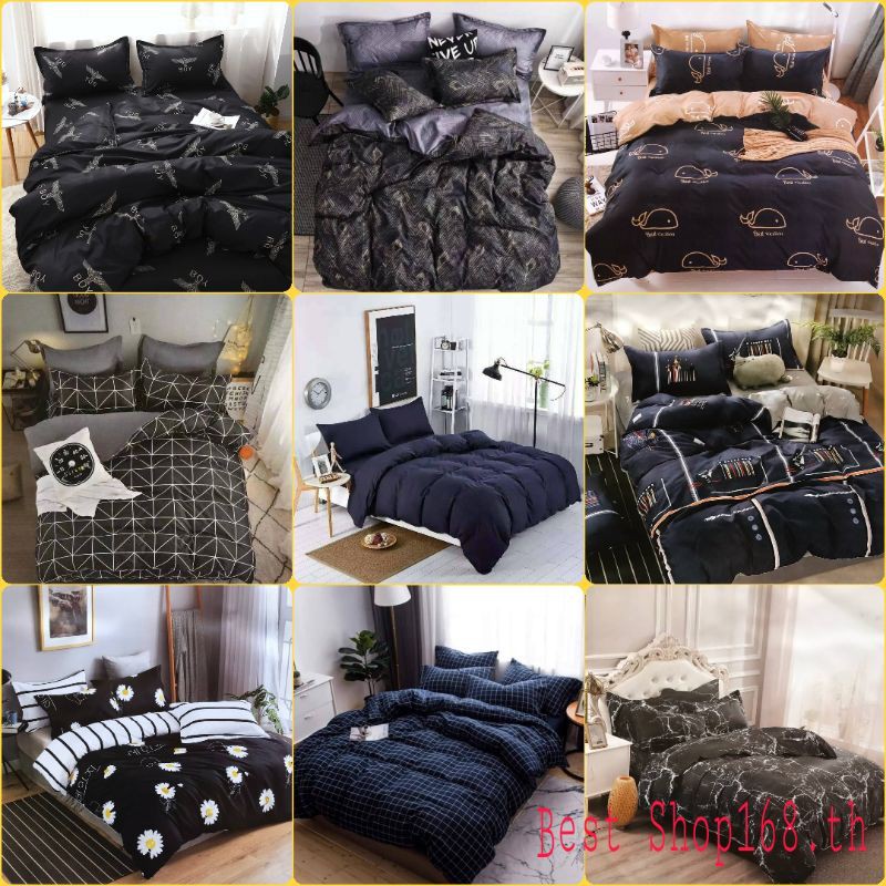 ชุดเครื่องนอน 6 ชิ้นพร้อมผ้านวมผ้าโพลีเอสเตอร์ใช้ได้ทั้งผู้หญิงและผู้ชายมีขนาด 3.5 ฟุต 5 ฟุต6ฟุตใช้ได้ทั้งเด็กและผู้ใหญ่