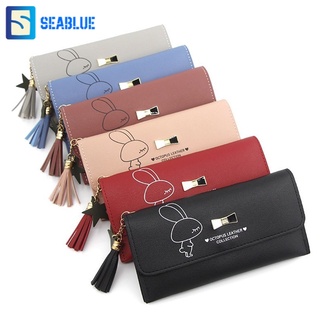 SEABLUES-กระเป๋าสตางค์ กระเป๋าใส่เงิน หนังพียูพรีเมียม มีช่องใส่บัตรหลายช่อง JJ-8055