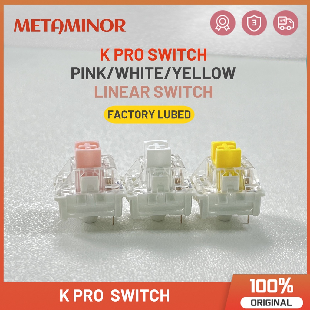 K White Pro สวิตช์เชิงเส้น 3 พิน ลายหมีปาล์ม สีขาว สําหรับคีย์บอร์ดวิศวกรรม RK AKKO 10 ชิ้น