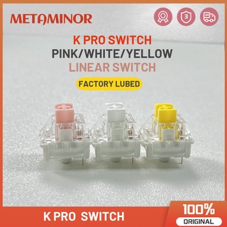 [พร้อมส่ง] K PRO สวิตช์เชิงเส้น แบบเงียบ 3pin สีชมพู สีขาว สําหรับคีย์บอร์ด Mechanical