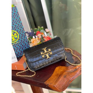 (แท้ 💯%‼) 💕Tory Burch Eleanor Crocodile-Embossed Phone Crossbody Bag