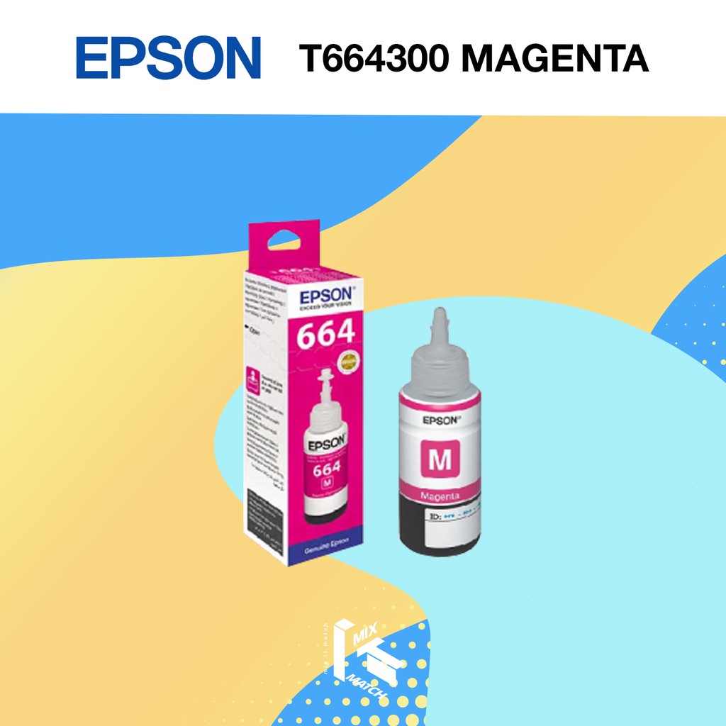 EPSON T6643 INK BOTTLE T664300 Magenta (หมึกเติม EPSON T664 สีชมพู ...