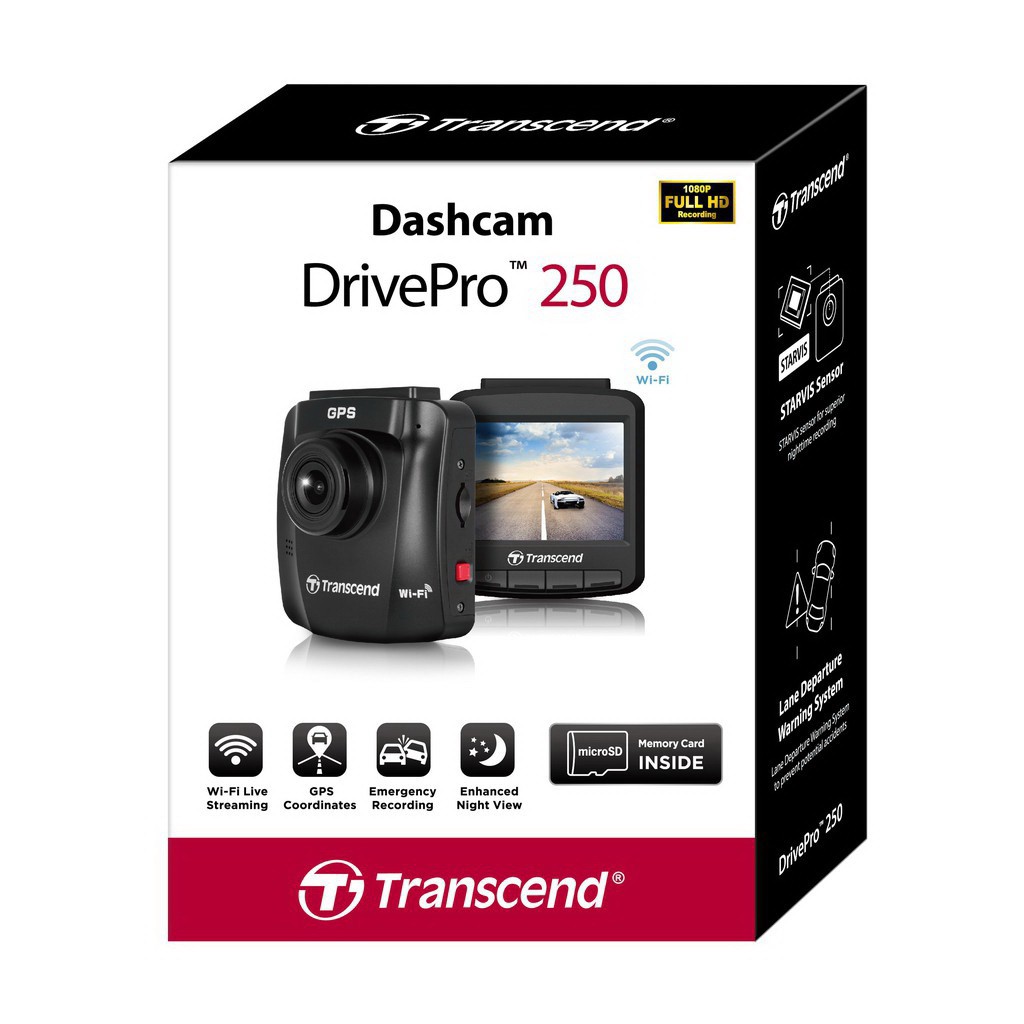 Transcend กล้องติดรถยนต์ DrivePro 250 (DP250A) Wi-Fi + GPS + Free MEM 64GB FullHD1080p ประกันศูนย์ 2