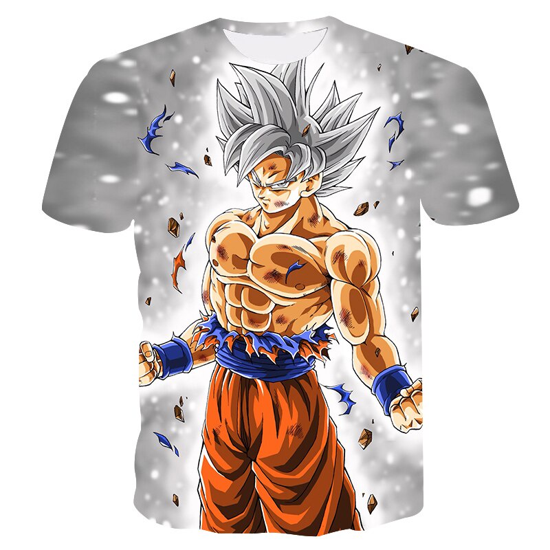 เสื้อยืดแขนสั้น พิมพ์ลายการ์ตูนโกคู ดราก้อนบอล 3 มิติ แฟชั่นฤดูร้อน สําหรับเด็กผู้ชาย และเด็กผู้หญิง